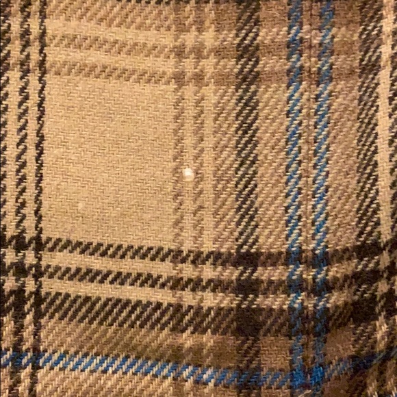 VTG Plaid Tweed Tan Blue Brown Midi Skirt - Picture 5 of 6